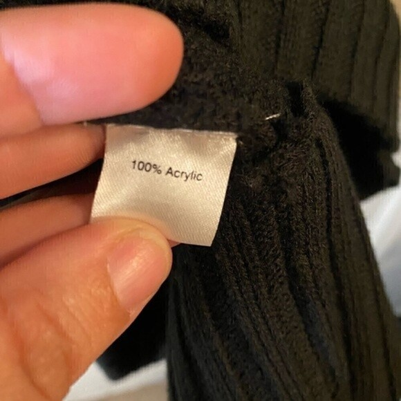 𝅺5/48 by Saks Long Fair Isle Duster Grandpa Cardigan Size S Black Gray - Picture 8 of 8